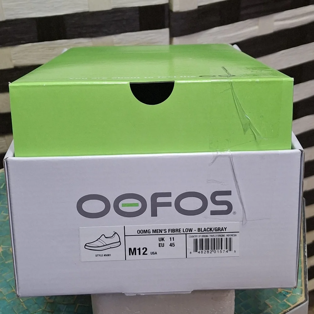 Oofos Oomg Fibre Low Post Exercise Active Recovery Slip-On Sneakers Men Size 12 - Picture 2 of 16